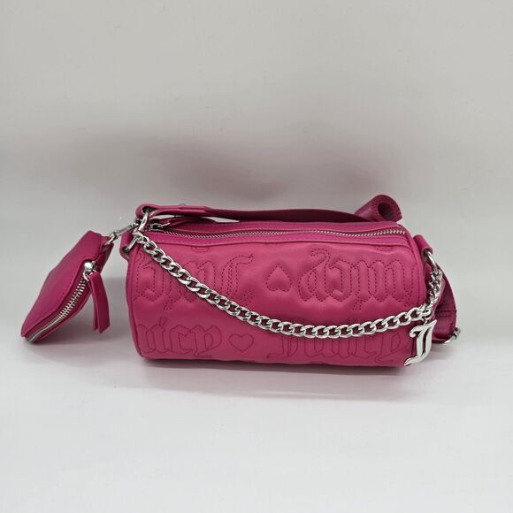 Juicy Couture Juicy Puff Roll Crossbody Bag Handbag Juicy Hot Pink Purse NWT - Picture 1 of 8